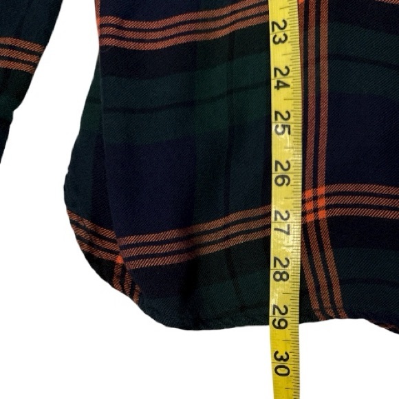 Old Navy Classic Shirt Emerald‎ Bay Plaid Button Down Top Rayon Large - Picture 7 of 11